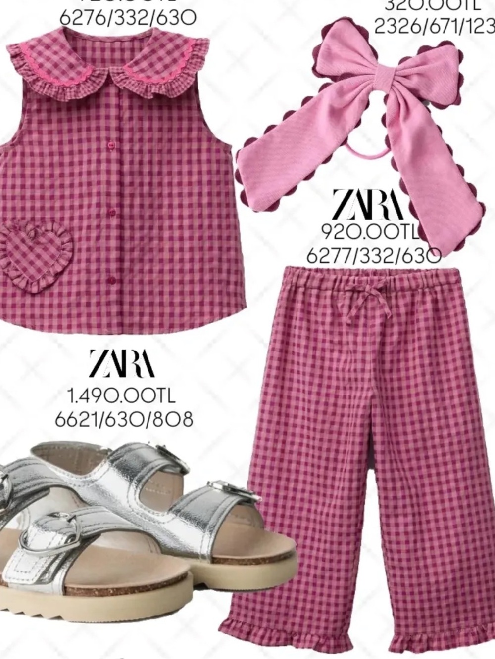 Zara Toddler Girl Gingham Two-Piece Outfit 4T Pants Top